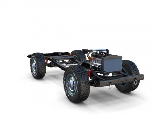 toyota land cruiser fj 40 with chassis red Modelo 3D
