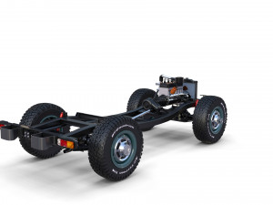 toyota land cruiser fj 40 with chassis red Modelo 3D