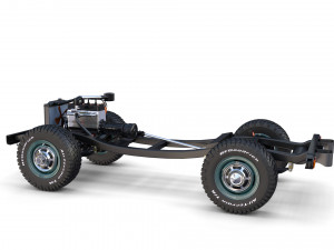 toyota land cruiser fj 40 with chassis red Modelo 3D