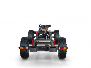 toyota land cruiser fj 40 with chassis red Modelo 3D