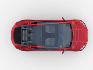 tesla model y rwd red with interior and chassis 3D 모델