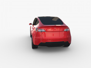 tesla model y rwd red with chassis 3D Model