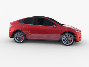 tesla model y rwd red with chassis 3D Model