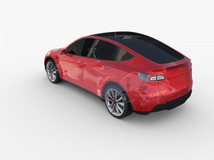 tesla model y rwd red with chassis 3D Model