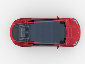 tesla model y rwd red with chassis 3D Model