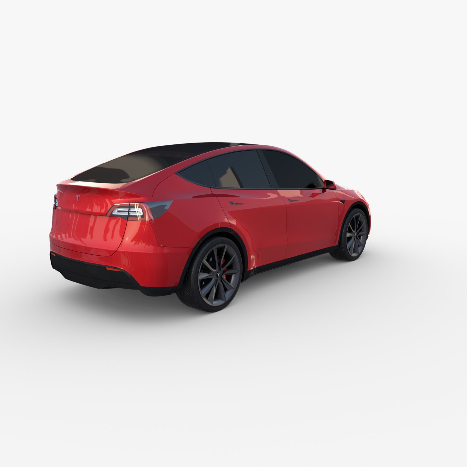 Tesla Model Y Awd Red With Chassis 3d Model In Suv 3dexport