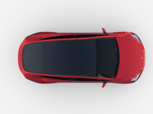 tesla model y awd red with chassis 3D Model