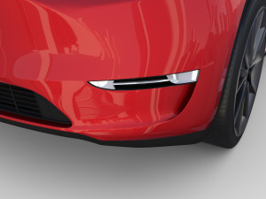 tesla model y awd red with chassis 3D Model