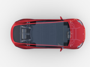 tesla model y awd red with chassis 3D Model