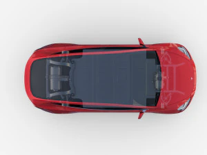 tesla model y awd red with chassis 3D Model