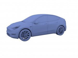 tesla model y awd red with chassis 3D Model