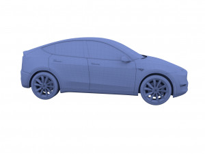 tesla model y awd red with chassis 3D Model
