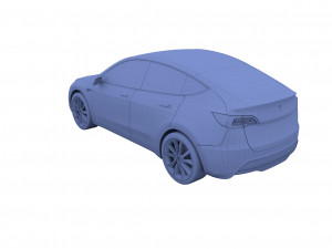 tesla model y awd red with chassis 3D Model