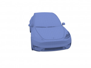 tesla model y awd red with chassis 3D Model