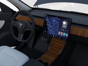 tesla model y midnight silver with interior 3D 모델