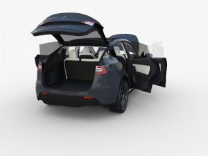 tesla model y midnight silver with interior 3D 모델