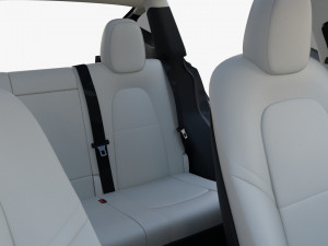 tesla model y midnight silver with interior 3D 모델