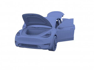 tesla model y midnight silver with interior 3D 모델
