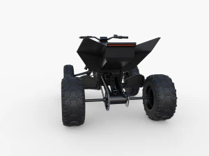 tesla cyberquad atv black 3D Model