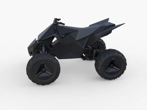 tesla cyberquad atv black 3D Model