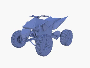 tesla cyberquad atv black 3D Model