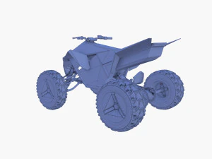 tesla cyberquad atv black 3D Model