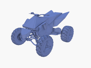 tesla cyberquad atv black Modelo 3D