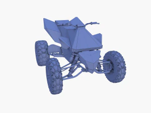 tesla cyberquad atv black 3D Model