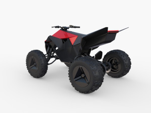 tesla cyberquad atv red 3D Model