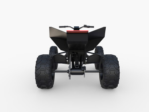 tesla cyberquad atv red 3D Model