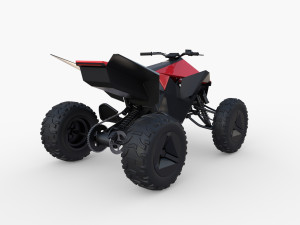 tesla cyberquad atv red 3D Model