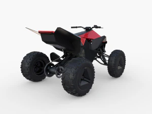 tesla cyberquad atv red 3D Model