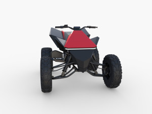 tesla cyberquad atv red 3D Model