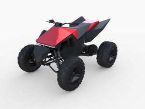 tesla cyberquad atv red 3D Model