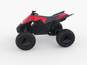 tesla cyberquad atv red 3D Model