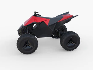 tesla cyberquad atv red 3D Model