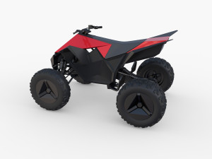 tesla cyberquad atv red 3D Model
