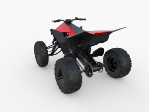 tesla cyberquad atv red 3D Model