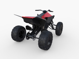 tesla cyberquad atv red 3D Model