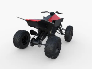 tesla cyberquad atv red 3D Model