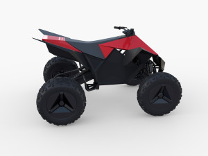 tesla cyberquad atv red 3D Model