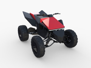 tesla cyberquad atv red 3D Model