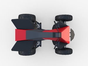 tesla cyberquad atv red 3D Model