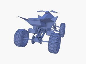 tesla cyberquad atv red 3D Model