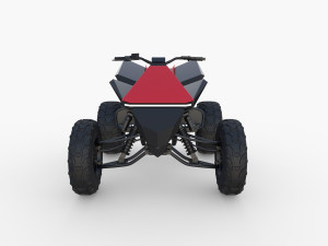 tesla cyberquad atv red 3D Model