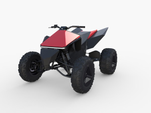 tesla cyberquad atv red 3D Model