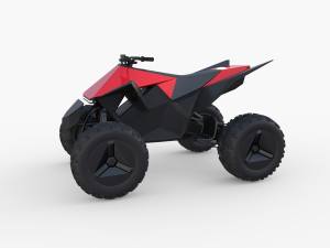 tesla cyberquad atv red 3D Model