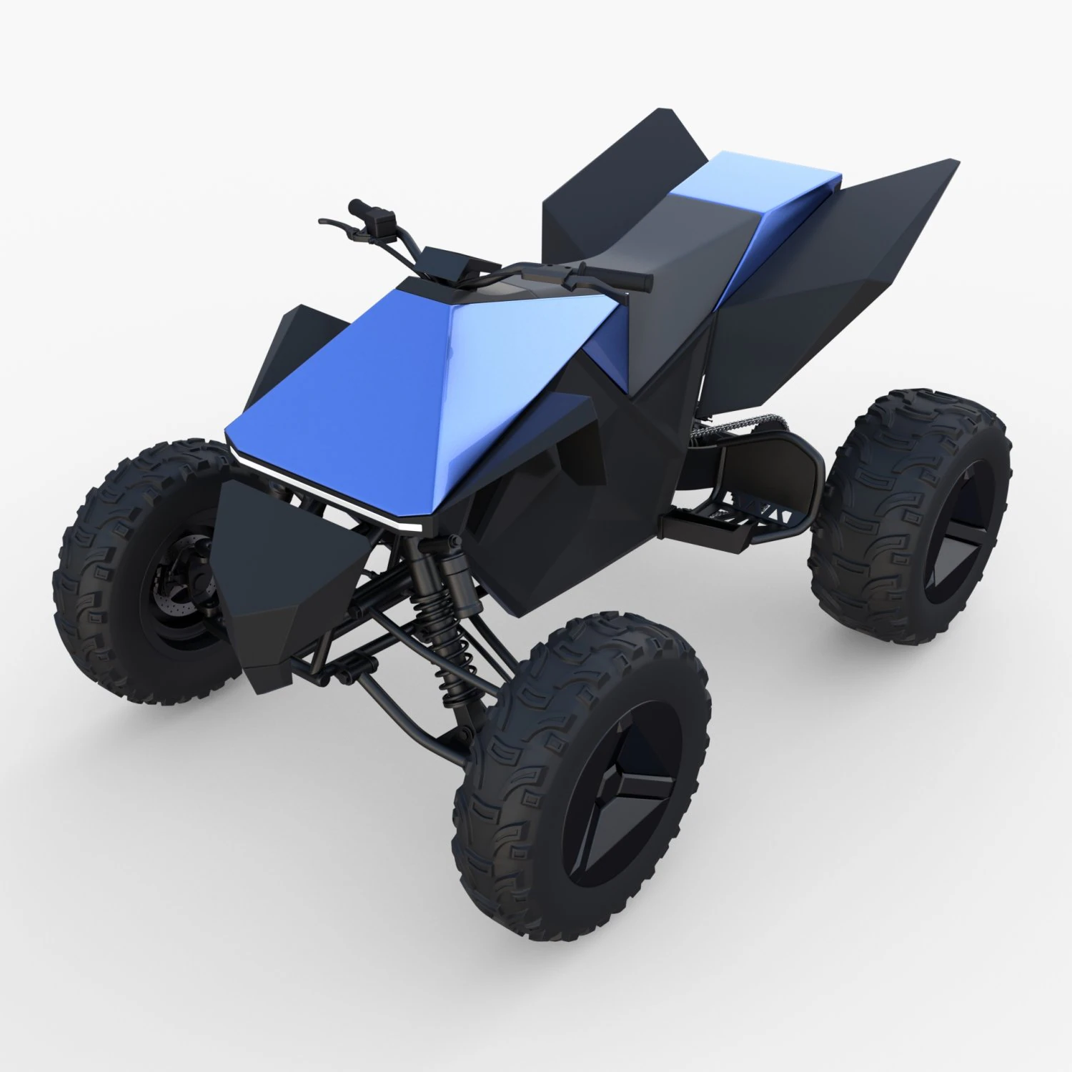 tesla cyberquad atv blue 3D Model .c4d .max .obj .3ds .fbx .stl .blend 