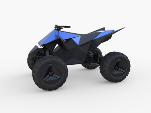 tesla cyberquad atv blue Modèle 3D