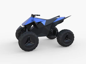tesla cyberquad atv blue 3D Model
